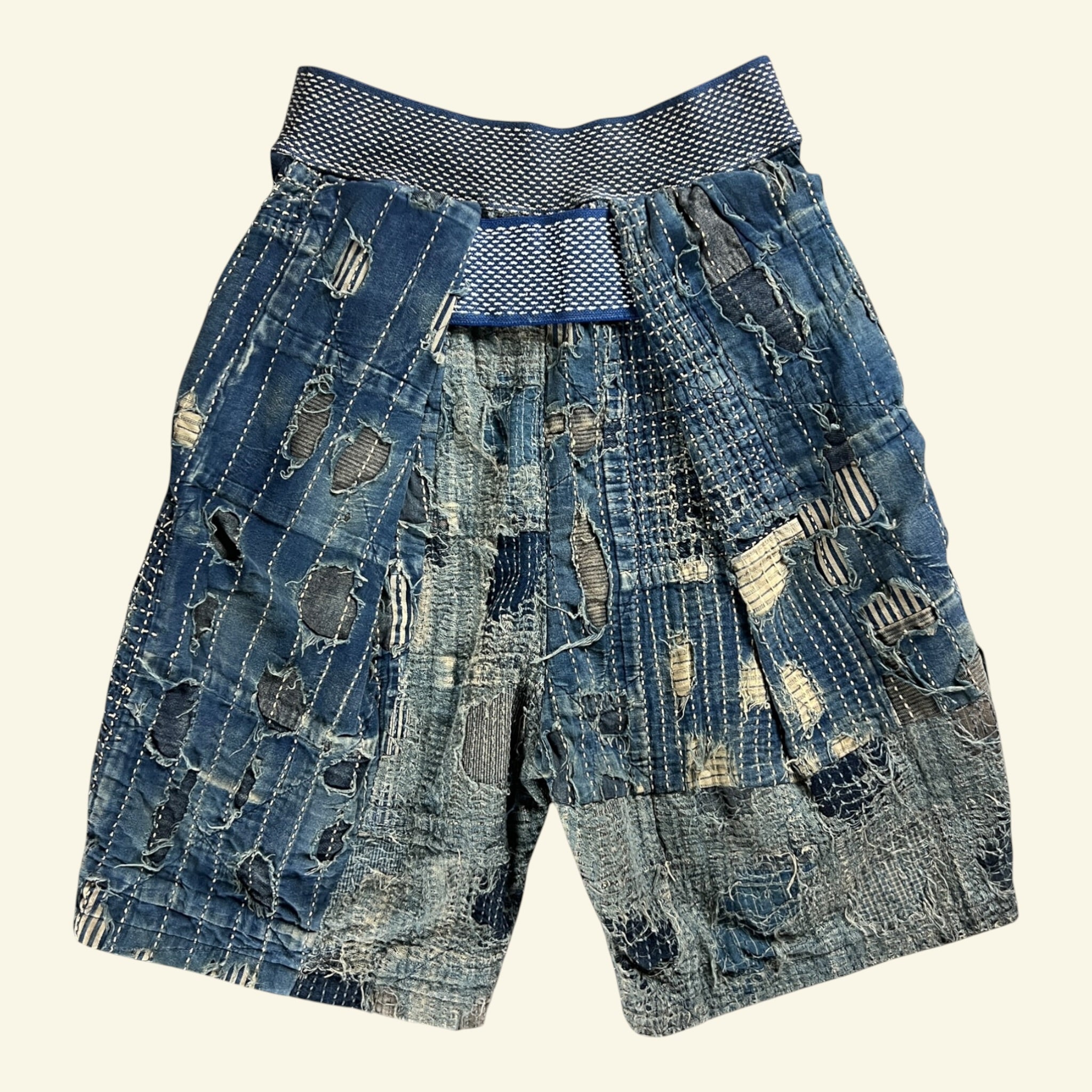 Kapital - Boro Crash Sirloin Old Man and the Sea Denim Shorts