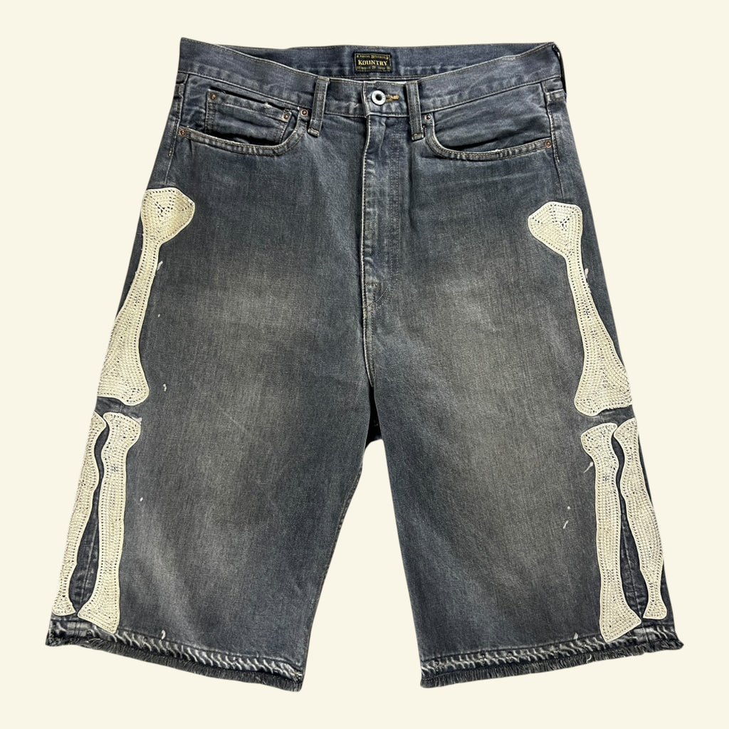 Kapital - 14oz black denim 5P shorts
