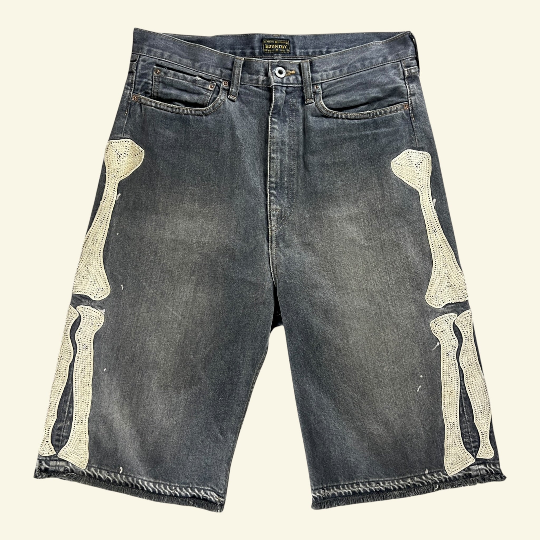 Kapital - 14oz black denim 5P shorts