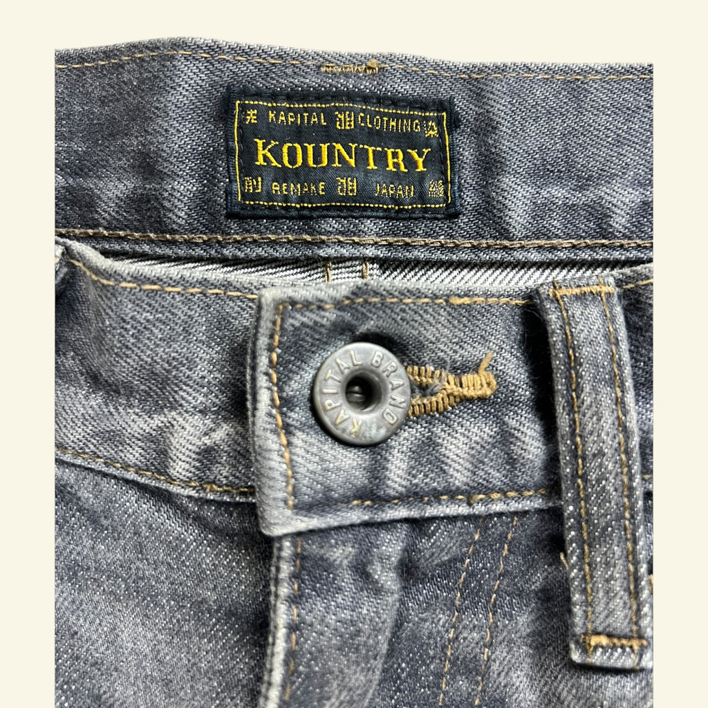 Kapital - 14oz black denim 5P shorts
