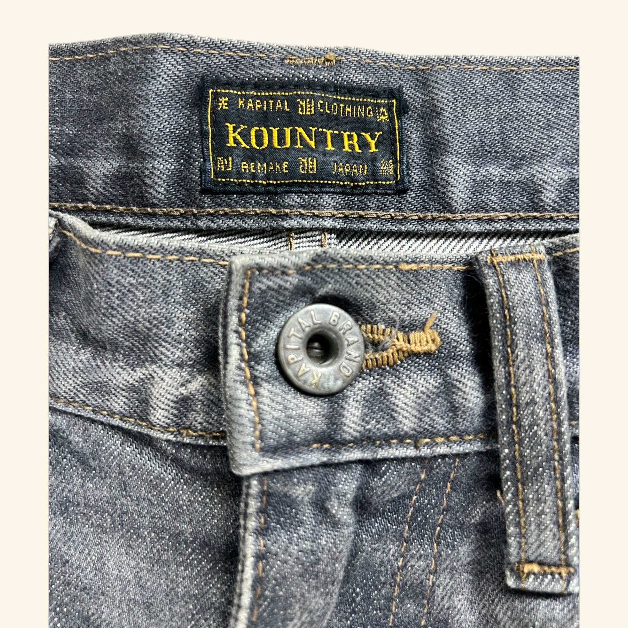 Kapital - 14oz black denim 5P shorts