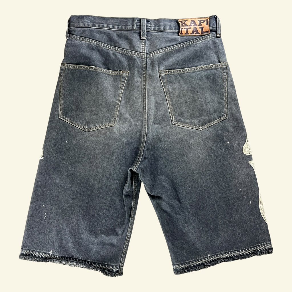Kapital - 14oz black denim 5P shorts