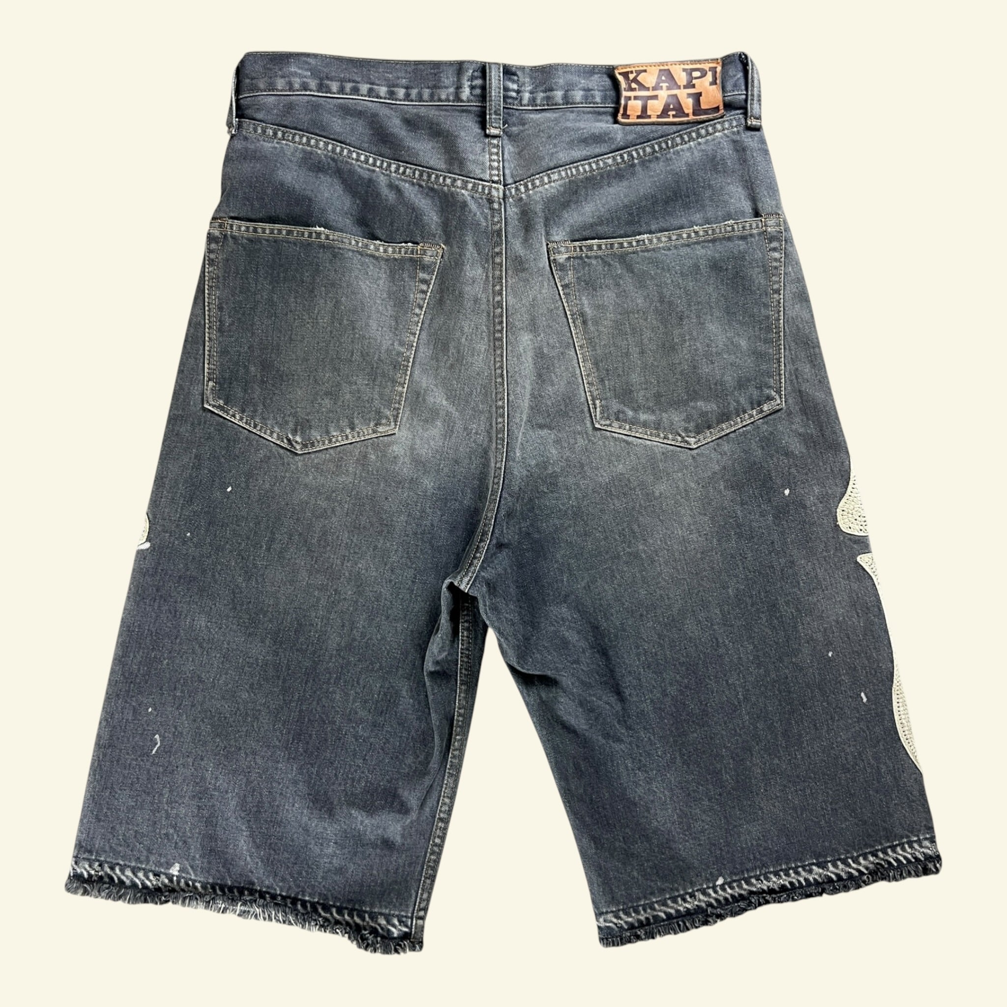 Kapital - 14oz black denim 5P shorts