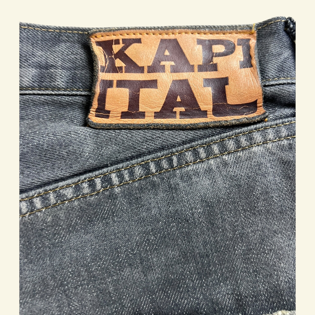 Kapital - 14oz black denim 5P shorts