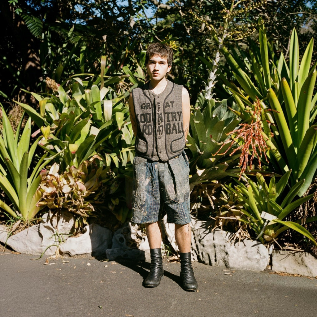 Kapital - Boro Crash Sirloin Old Man and the Sea Denim Shorts